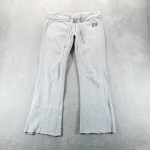 American Eagle Sweatpants Women M Gray Flare Fleece Loungewear Embroidered Y2K